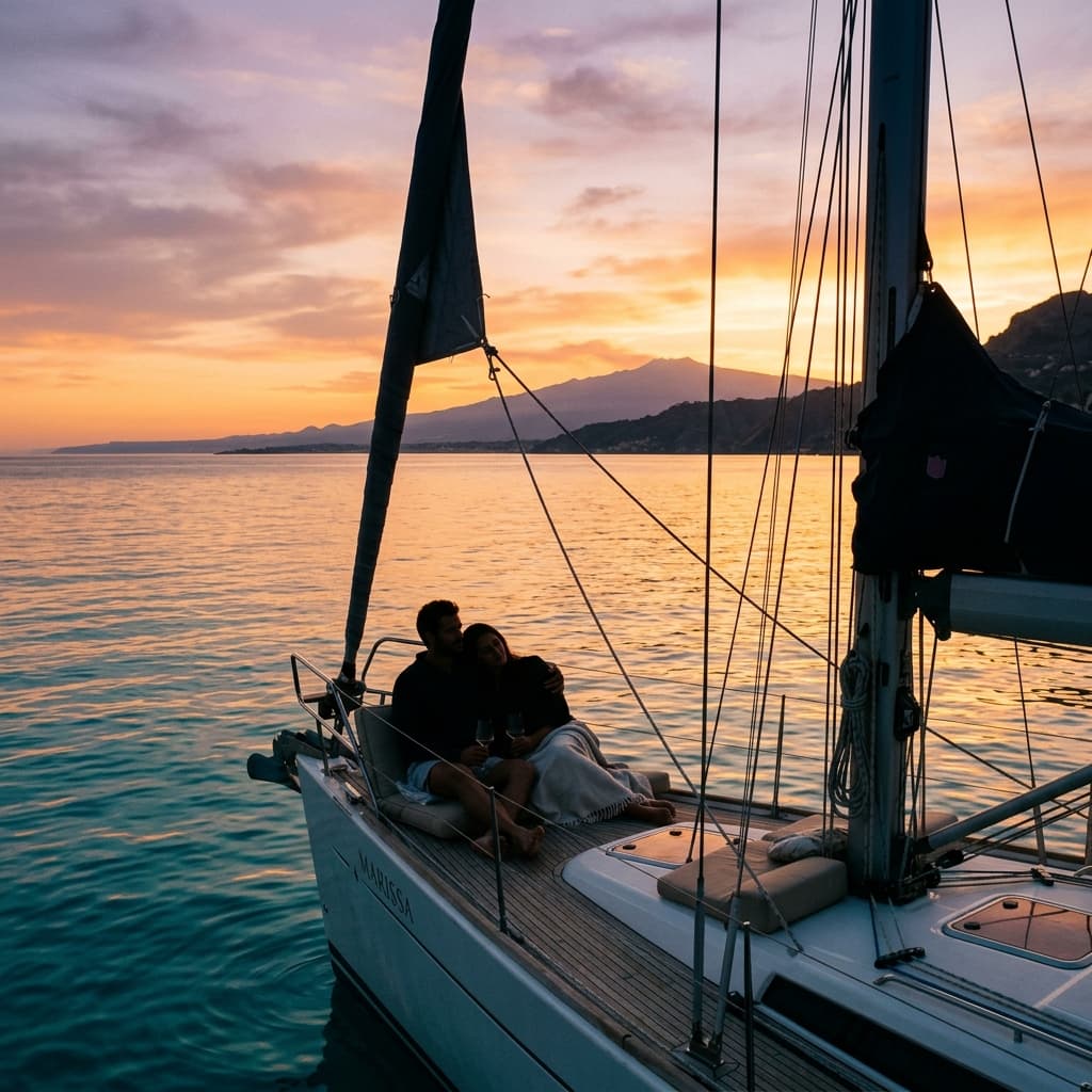 Romantic sunset sailing experience